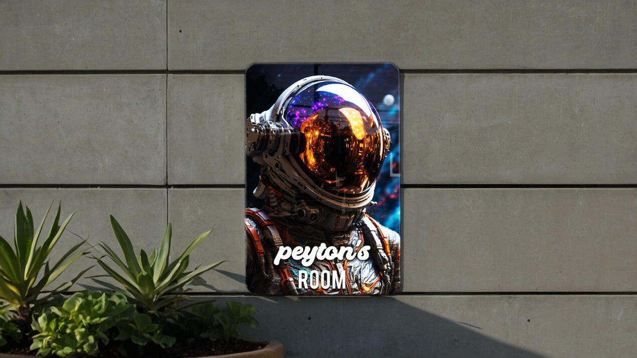 Astronaut Boys Room Sign - Metal Poster, Space Decor, Kids Wall Art, Personalized Room, Outer Space Theme