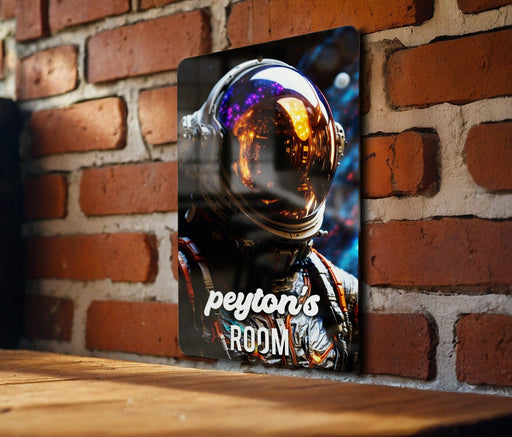 Astronaut Boys Room Sign - Metal Poster, Space Decor, Kids Wall Art, Personalized Room, Outer Space Theme