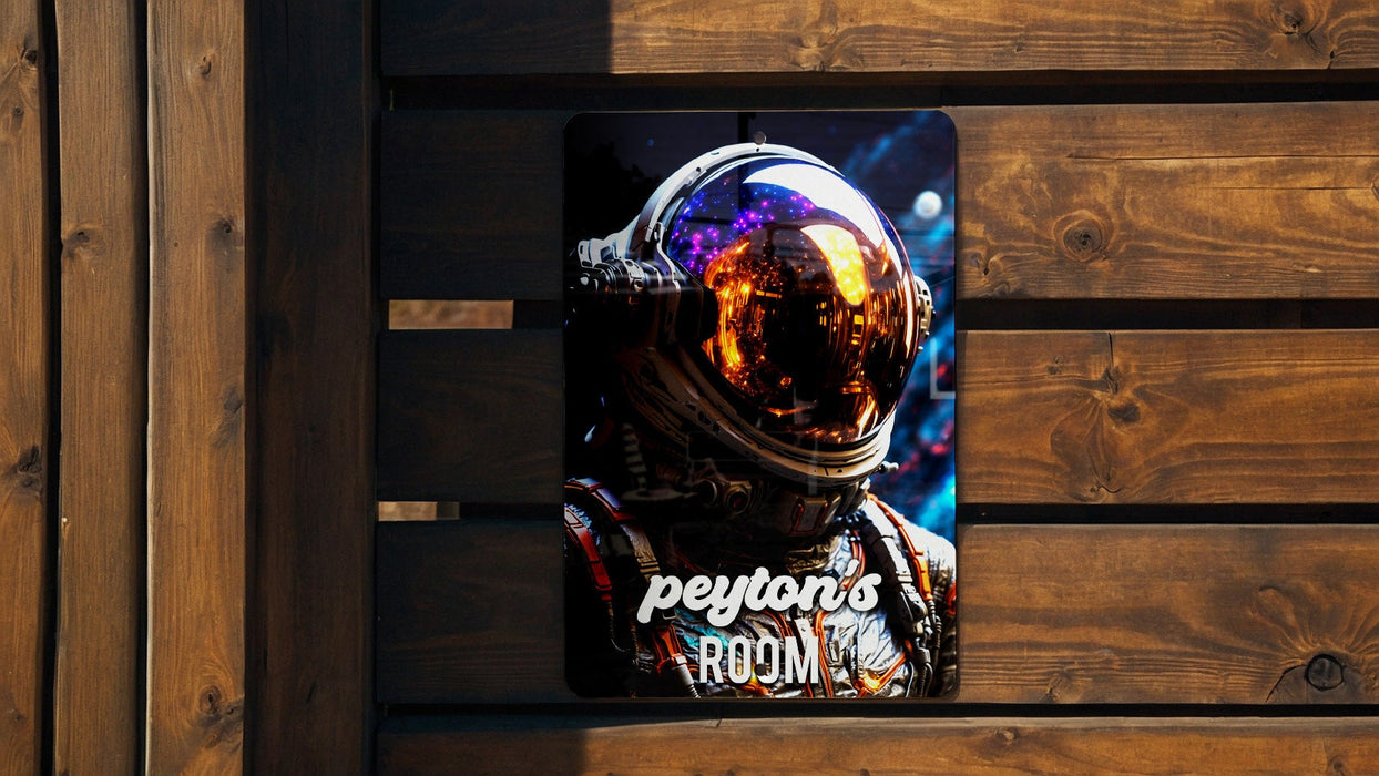 Astronaut Boys Room Sign - Metal Poster, Space Decor, Kids Wall Art, Personalized Room, Outer Space Theme