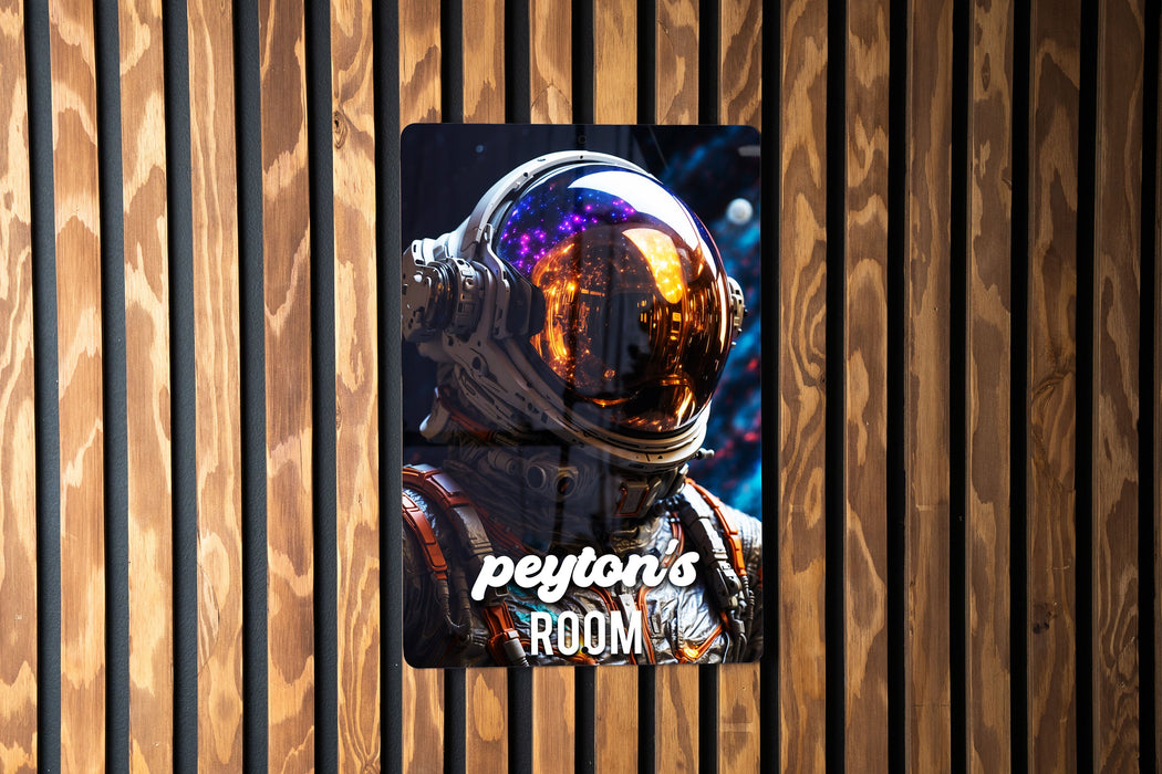 Astronaut Boys Room Sign - Metal Poster, Space Decor, Kids Wall Art, Personalized Room, Outer Space Theme