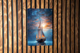 Sail Boat in Galaxy Wall Art Metal Sign - Cosmic Voyage, Starry Sailing, Space Exploration, Galactic Seas, Astral Journey
