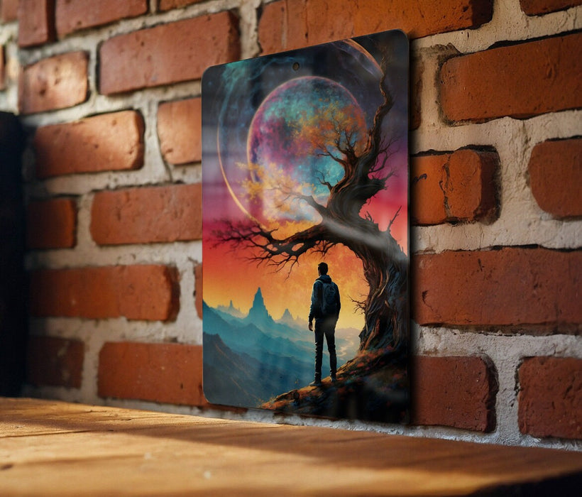 Sci-Fi Alien Themed Wall Art Metal Sign - Extraterrestrial Encounter, Space Beings, Cosmic Mystery, Alien Landscape, Future World