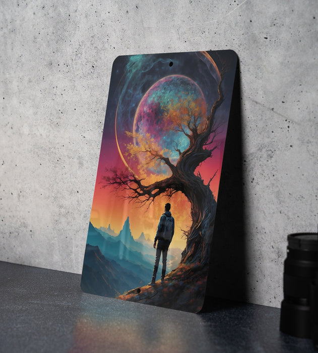 Sci-Fi Alien Themed Wall Art Metal Sign - Extraterrestrial Encounter, Space Beings, Cosmic Mystery, Alien Landscape, Future World