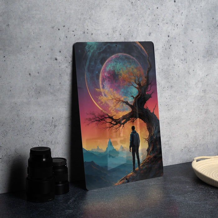 Sci-Fi Alien Themed Wall Art Metal Sign - Extraterrestrial Encounter, Space Beings, Cosmic Mystery, Alien Landscape, Future World