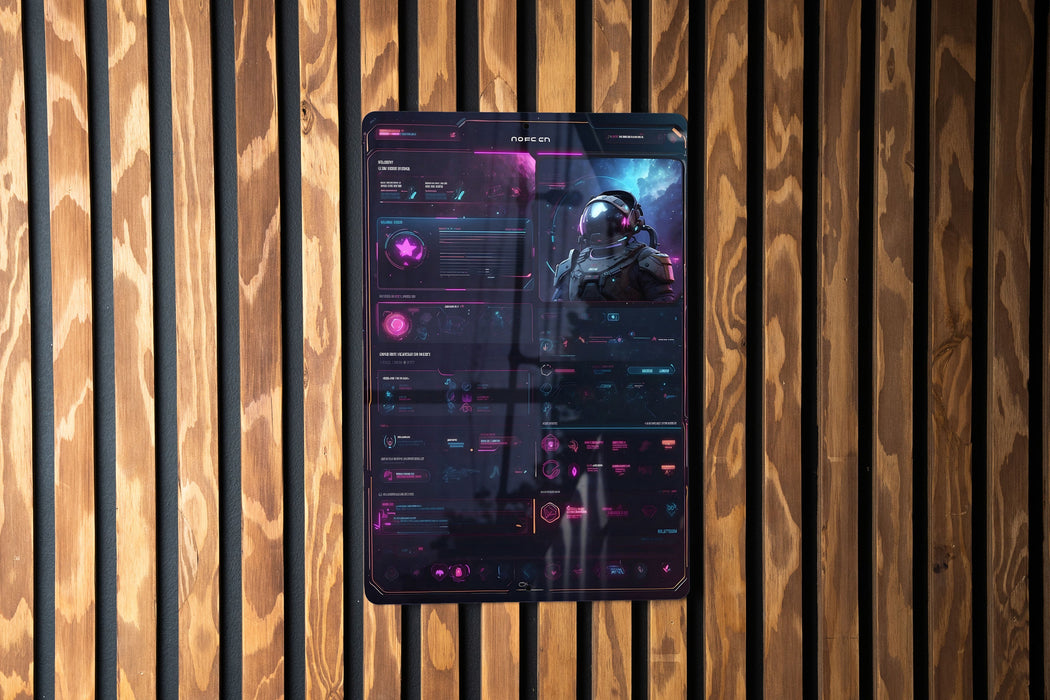 Astronaut Character Chart Sci-Fi Wall Art Metal Sign - Space Explorer, Cosmic Heroes, Interstellar Crew, Galactic Adventure, Star Voyage