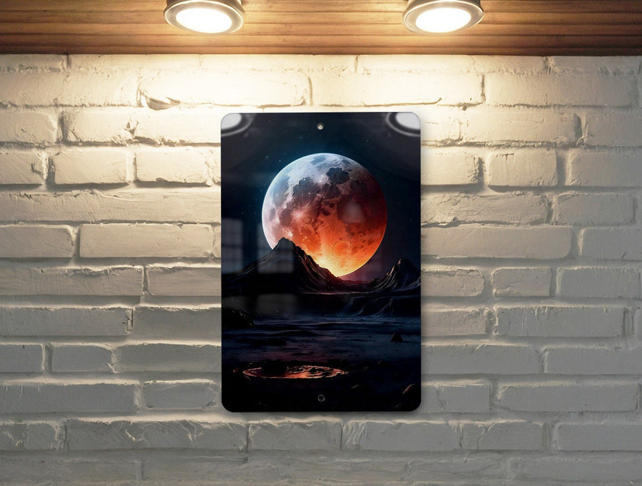 Alien Planet Sci-Fi Wall Art Metal Sign - Extraterrestrial World, Space Exploration, Cosmic Frontier, Otherworldly Landscape