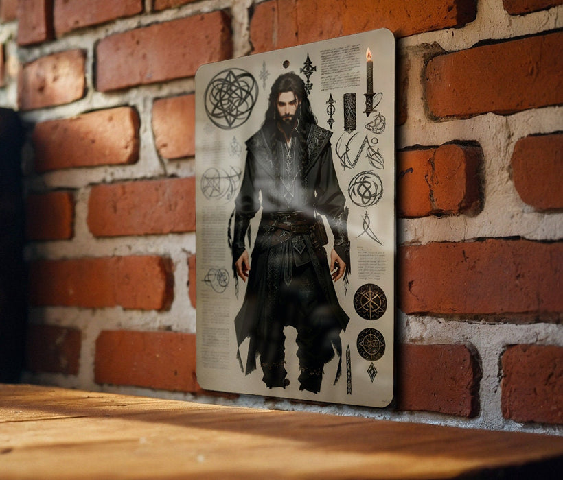 DnD Inspired Ninja Sketch Wall Art Metal Sign - Fantasy Stealth, RPG Warrior, Dungeon Explorer, Adventure Art, Role Play Decor