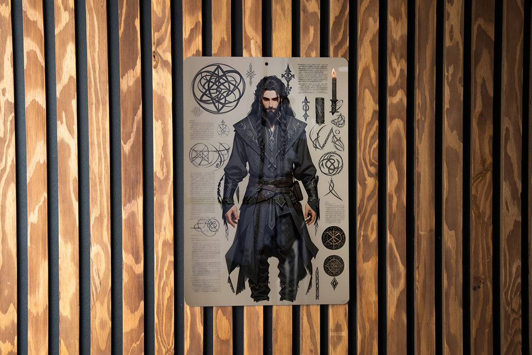DnD Inspired Ninja Sketch Wall Art Metal Sign - Fantasy Stealth, RPG Warrior, Dungeon Explorer, Adventure Art, Role Play Decor
