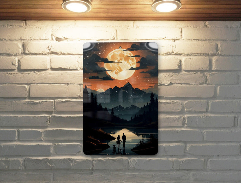 Simplistic Nature Night Sky Wall Art Metal Sign - Starry Wilderness, Minimalist Sky, Tranquil Night, Serene Landscape, Peaceful Sky