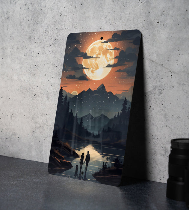 Simplistic Nature Night Sky Wall Art Metal Sign - Starry Wilderness, Minimalist Sky, Tranquil Night, Serene Landscape, Peaceful Sky