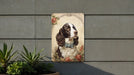 Victorian English Springer Metal Sign - Regal Spaniel, Aristocratic Charm, Period Dog Portrait, Noble Canine, Heritage Decor