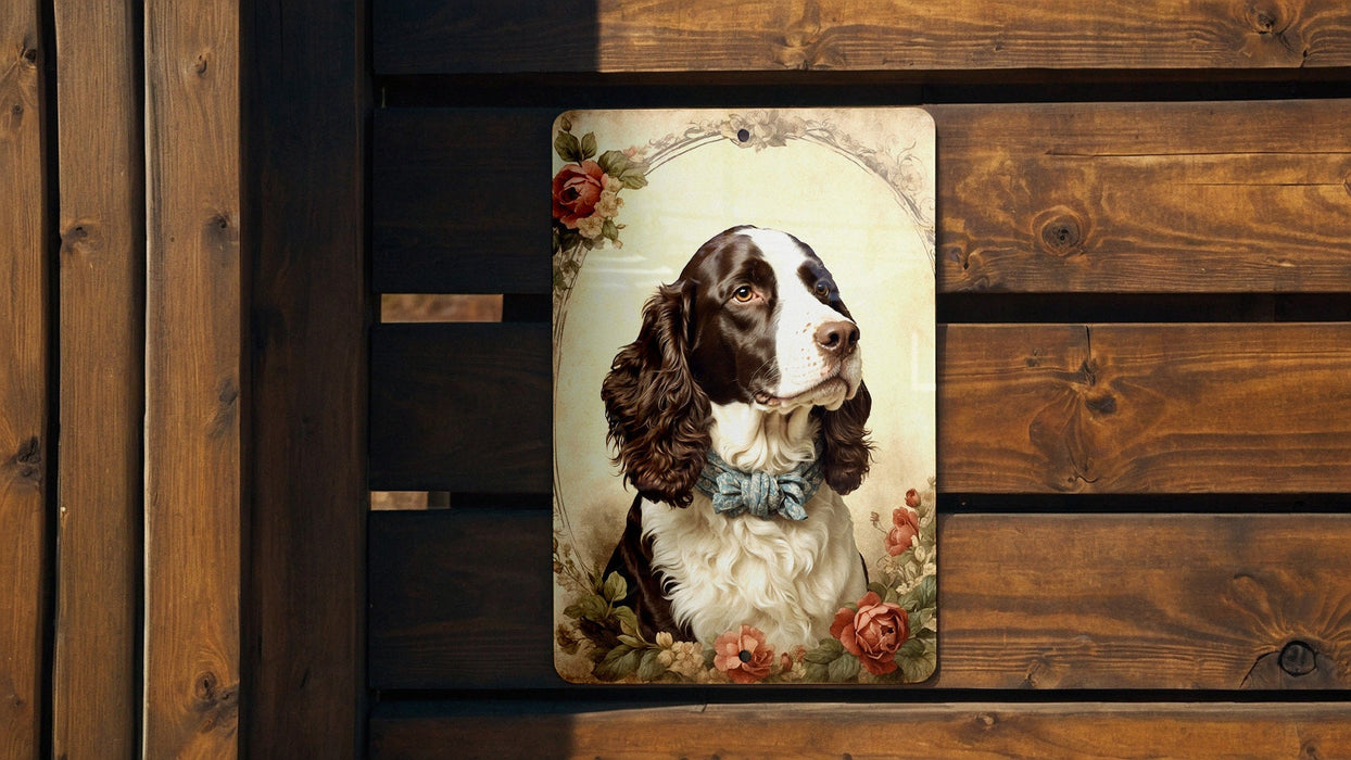 Victorian English Springer Metal Sign - Regal Spaniel, Aristocratic Charm, Period Dog Portrait, Noble Canine, Heritage Decor