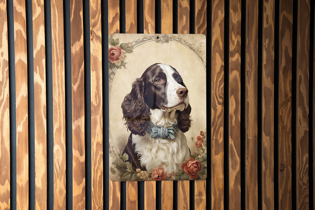 Victorian English Springer Metal Sign - Regal Spaniel, Aristocratic Charm, Period Dog Portrait, Noble Canine, Heritage Decor