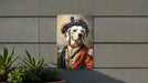 Victorian Fancy Dalmatian Metal Sign - Regal Spots, Noble Breed, Aristocratic Pose, Period Elegance, Spotted Companion Decor