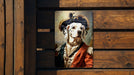 Victorian Fancy Dalmatian Metal Sign - Regal Spots, Noble Breed, Aristocratic Pose, Period Elegance, Spotted Companion Decor