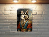 Victorian Fancy Husky Metal Sign - Noble Snow Dog, Regal Winter Breed, Aristocratic Husky, Period Attire, Majestic Canine Decor