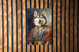 Victorian Fancy Husky Metal Sign - Noble Snow Dog, Regal Winter Breed, Aristocratic Husky, Period Attire, Majestic Canine Decor