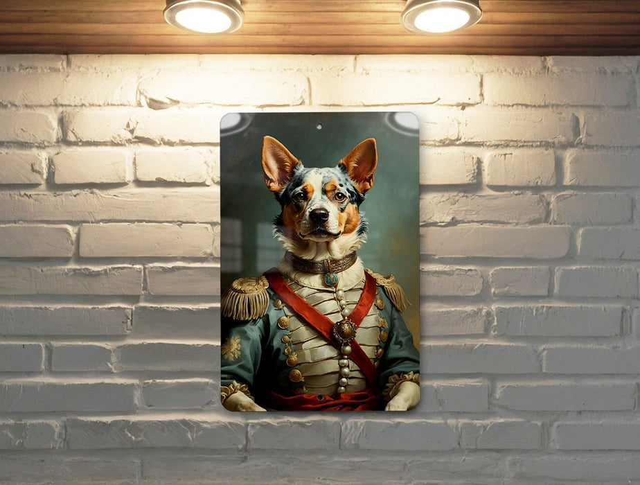 Victorian Australian Cattle Dog Painting Metal Sign - Noble Herder, Regal Canine, Historical Breed, Rustic Elegance, Farmhouse Decor