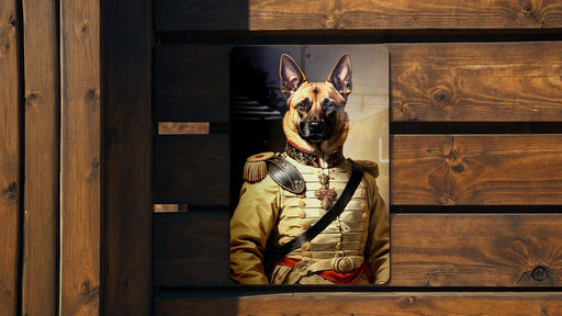 Victorian Belgian Malinois Metal Sign - Noble Protector, Regal Service Dog, Aristocratic Guard, Period Military Decor, Historic Breed