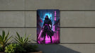 Cyberpunk Ninja Wall Art Metal Sign - Futuristic Warrior, Sci-Fi Decor, Urban Samurai, Neon Blade, Tech Assassin