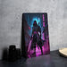 Cyberpunk Ninja Wall Art Metal Sign - Futuristic Warrior, Sci-Fi Decor, Urban Samurai, Neon Blade, Tech Assassin
