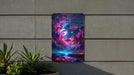 Cyberpunk Galaxy Sky Wall Art Metal Sign - Sci-Fi Cityscape, Neon Universe, Futuristic Decor, Space Aesthetic, Urban Stars
