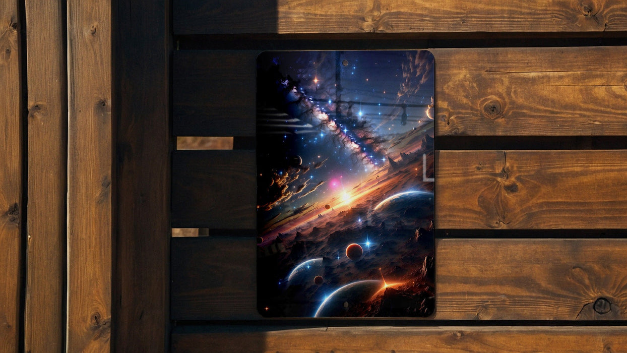 Epic Galaxy Sci-Fi Wall Art Metal Sign - Cosmic Adventure, Space Opera, Universe Exploration, Galactic Art, Starry Scene