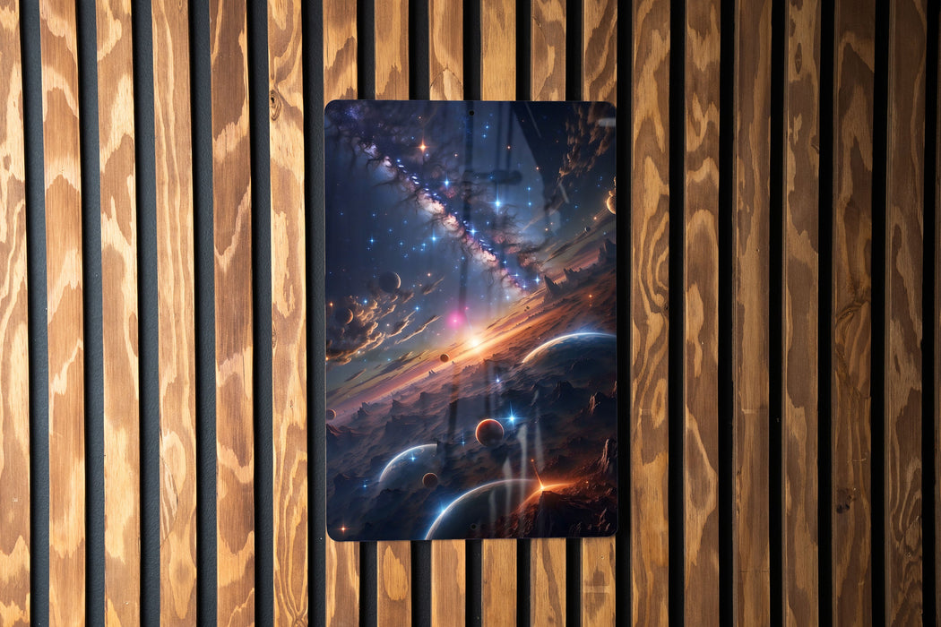 Epic Galaxy Sci-Fi Wall Art Metal Sign - Cosmic Adventure, Space Opera, Universe Exploration, Galactic Art, Starry Scene