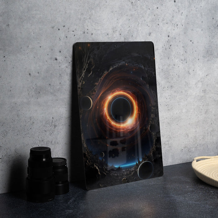 Fantasy Black Hole Galaxy Art Metal Sign - Cosmic Vortex, Space Mystery, Galactic Decor, Universe Portal, Astral Art