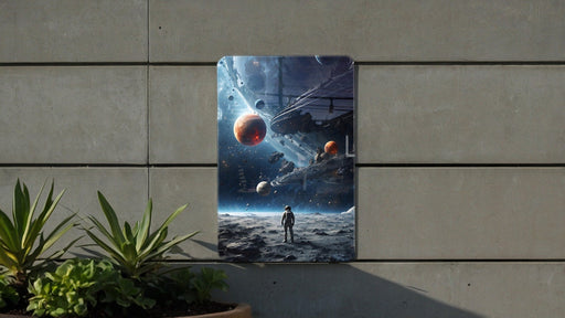 Fantasy Space Astronaut Art Metal Sign - Cosmic Explorer, Interstellar Travel, Space Suit Dream, Galactic Adventure, Star Walker