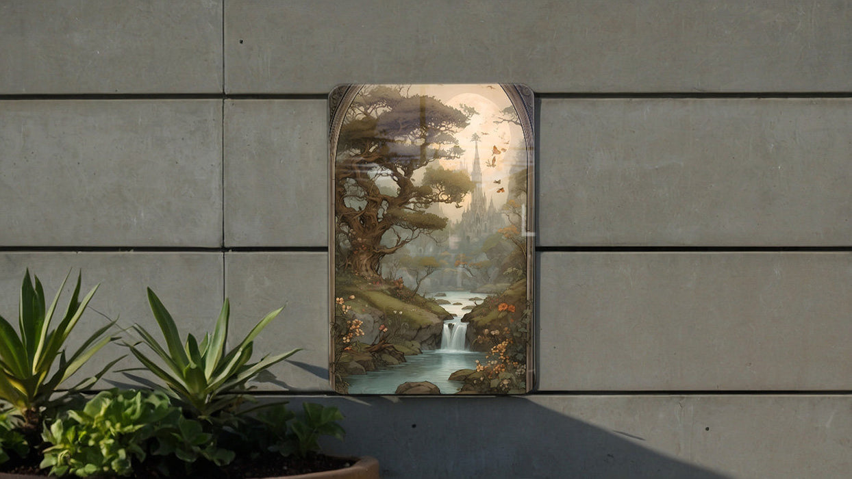 Fantasy Nature Wall Art Metal Sign - Enchanted Forest, Magical Landscape, Mystical Woods, Dreamy Scenery, Fairy Tale Decor