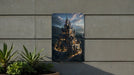 Castle in Nature Fantasy Wall Art Metal Sign - Mystical Fortress, Enchanted Kingdom, Fairy Tale Castle, Magical Landscape, Epic Scenery