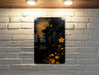 Gold & Black Abstract Art, Modern Decor, Chic Wall Accent Metal Sign