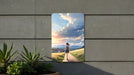 Anime Small Town Nature Art, Whimsical Landscape, Peaceful Scenery Metal Sign