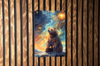 Bear Staring at Galaxy Wall Art Metal Sign - Cosmic Animal, Space Decor, Starry Night, Nature Meets Space, Unique Art