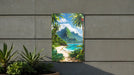 Anime Beach Jungle Wall Art Metal Sign - Manga Style, Tropical Decor, Nature Art, Serene Scenery, Adventure Theme