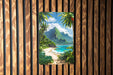 Anime Beach Jungle Wall Art Metal Sign - Manga Style, Tropical Decor, Nature Art, Serene Scenery, Adventure Theme