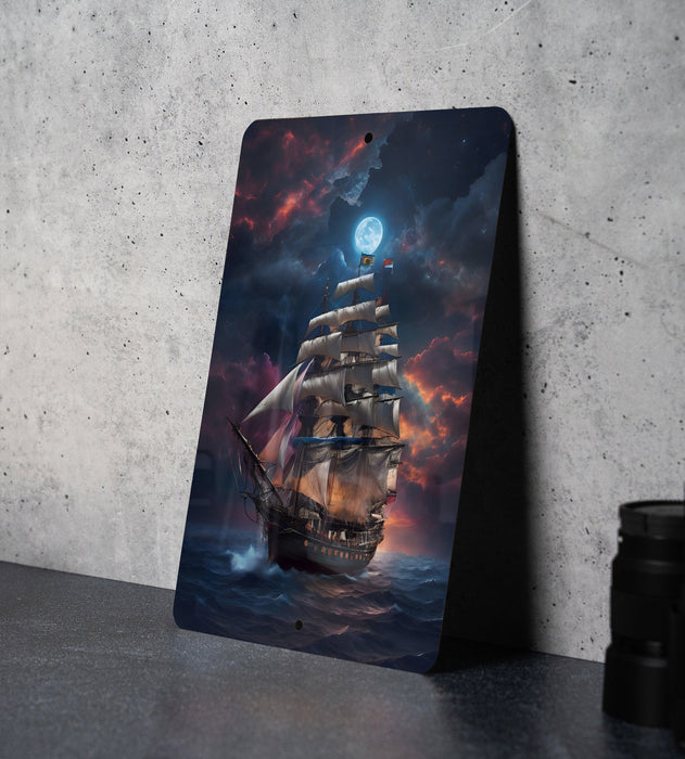 Beautiful Sailing Wall Art Metal Sign - Nautical Decor, Ocean Journey, Sailboat Scene, Maritime Art, Adventure Theme