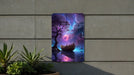 Boat Under Colorful Night Sky Wall Art Metal Sign - Starry Seascape, Nautical Decor, Celestial Voyage, Dreamy Ocean