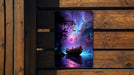 Boat Under Colorful Night Sky Wall Art Metal Sign - Starry Seascape, Nautical Decor, Celestial Voyage, Dreamy Ocean