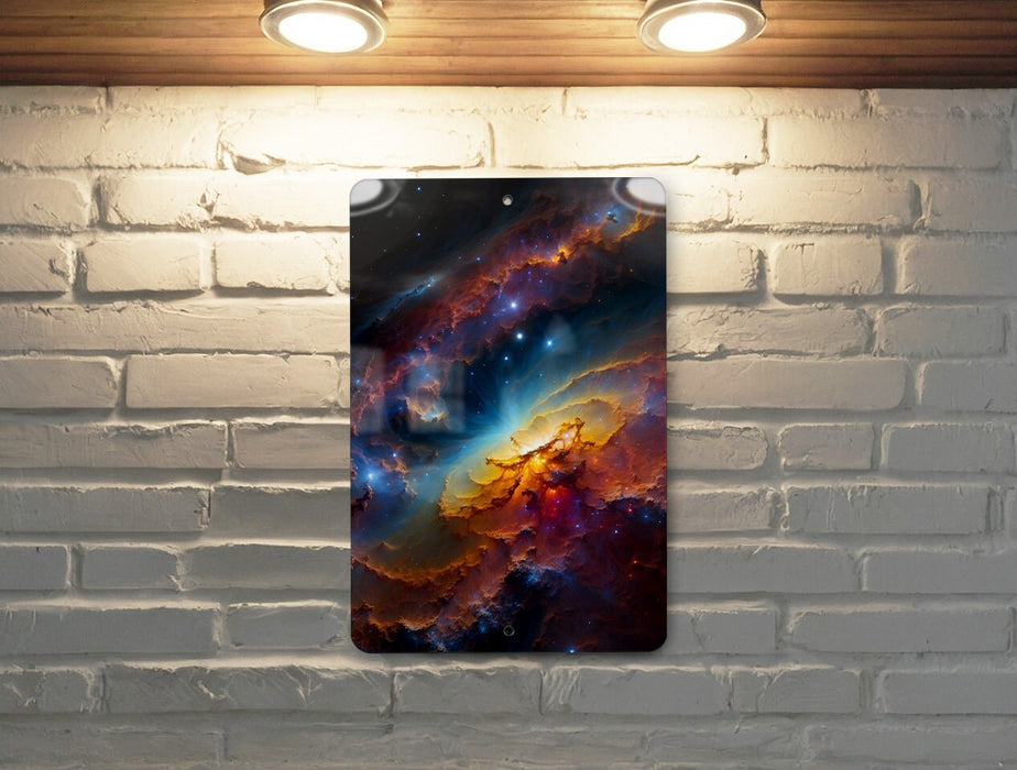 Colorful Galaxy Wall Art Metal Sign - Cosmic Decor, Space Art, Universe Painting, Sci-Fi Beauty, Astral Design