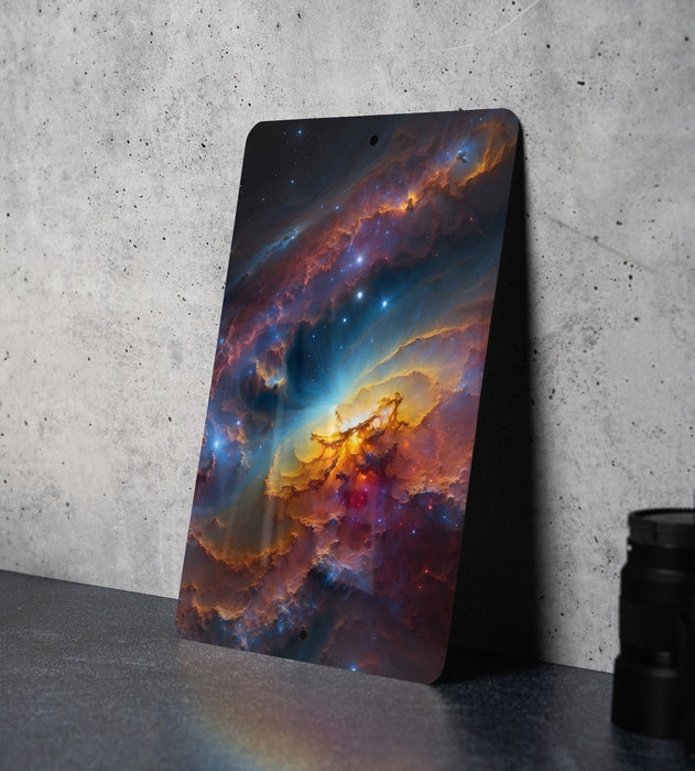 Colorful Galaxy Wall Art Metal Sign - Cosmic Decor, Space Art, Universe Painting, Sci-Fi Beauty, Astral Design