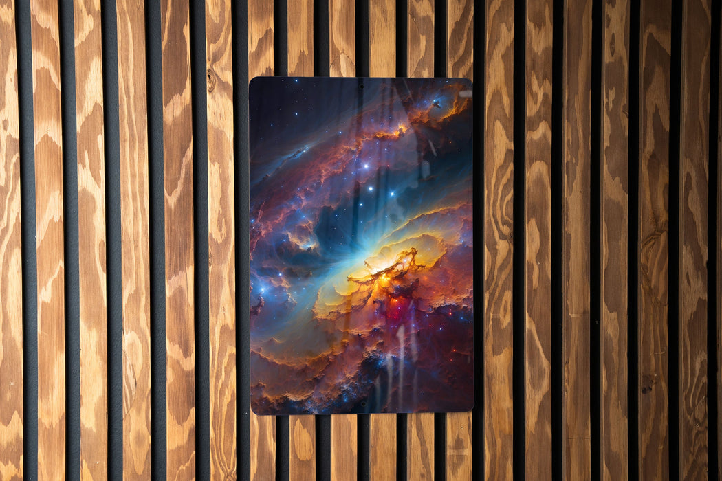 Colorful Galaxy Wall Art Metal Sign - Cosmic Decor, Space Art, Universe Painting, Sci-Fi Beauty, Astral Design