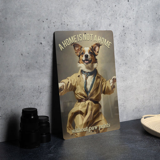 A Home is Not a Home Without Paw Prints Metal Sign, Pet Lover Decor, Animal Home Sign, Paw Print Wall Art, Pet Owner Gift