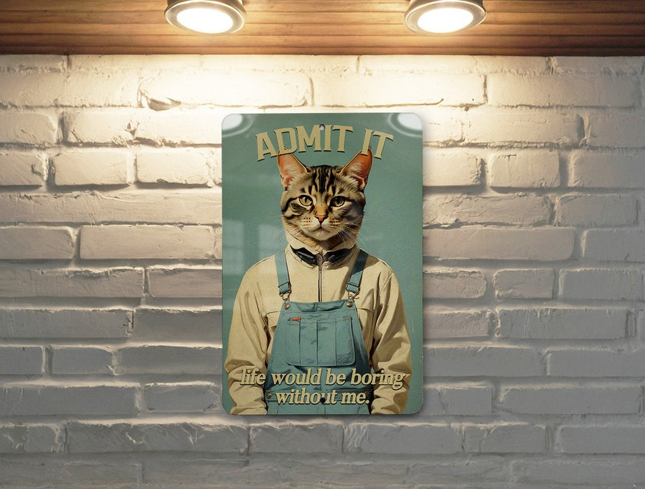 a picture of a cat on a brick wall