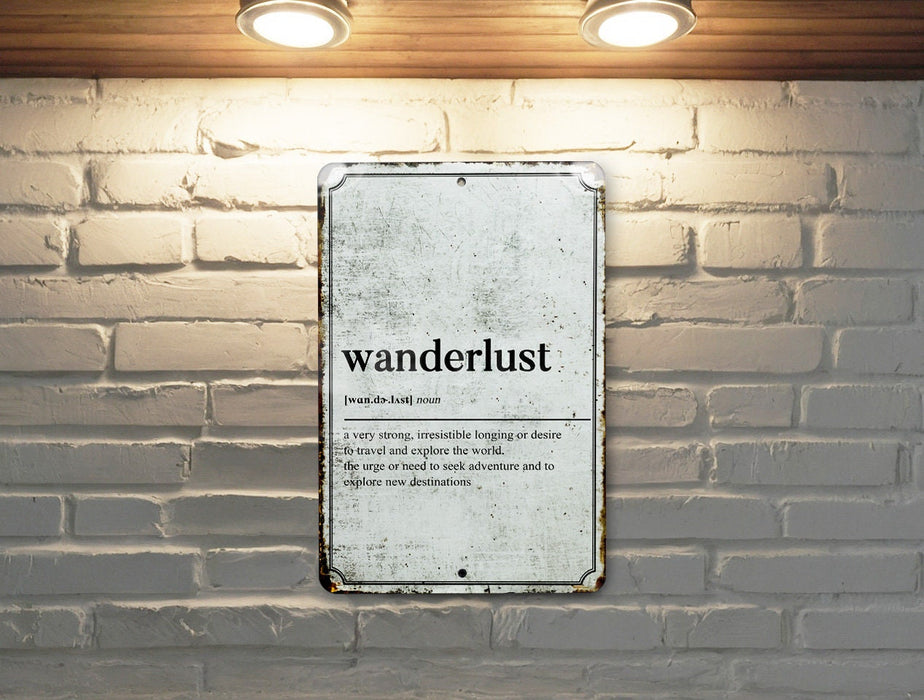 Wanderlust Definition Sign, Personalized Definition, Metal Sign, RV Decor, Unique Home Decor, Hippie, Hippie Decor
