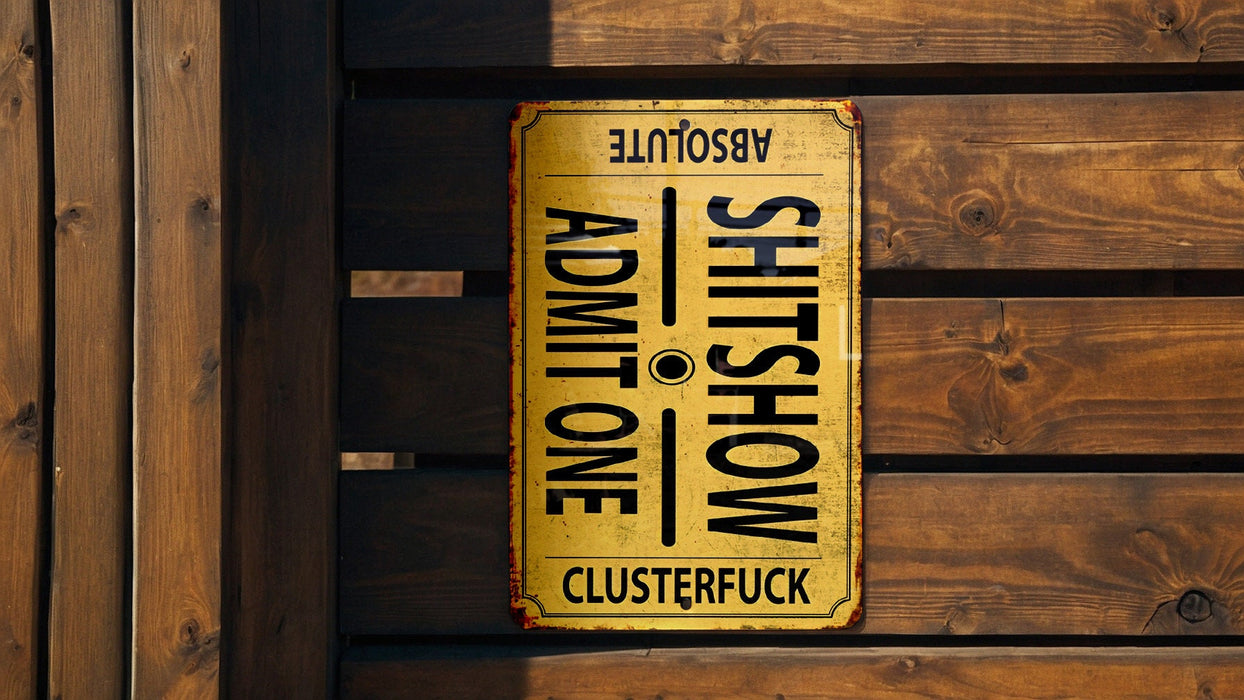 Shitshow - Admit One, Wall Art, Funny Gift, Theater Wall Art, Funny Wall Art, Gift