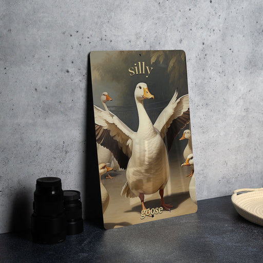 Silly Goose Metal Sign, Playful Goose Decor, Quirky Bird Art, Funny Animal Sign, Whimsical Home Decoration