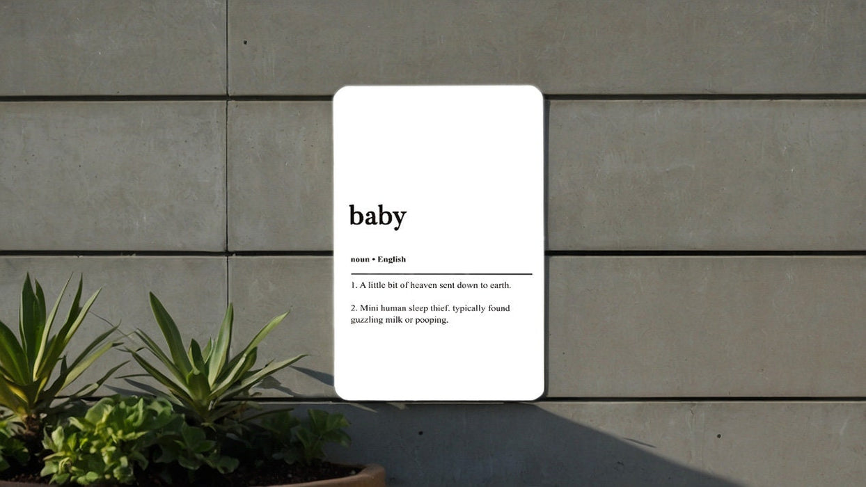 Baby Definition Metal Sign, New Parent Decor, Nursery Humor, Baby Shower Gift, Family Wall Art