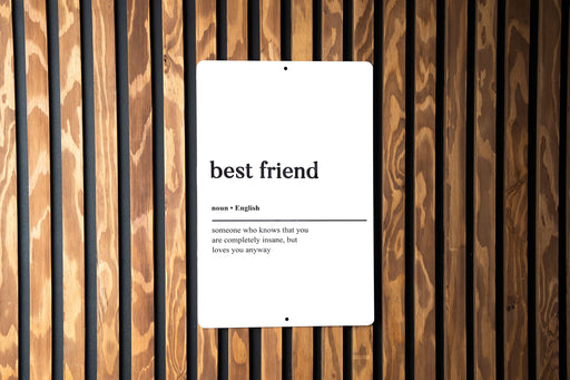 Best Friend Definition' Metal Sign, Friendship Humor, BFF Wall Art, Friend Appreciation Decor, Quirky Gift for Friend